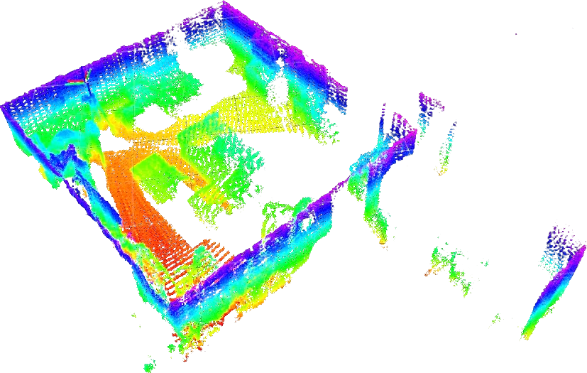3D lidar SLAM point-cloud map of a room