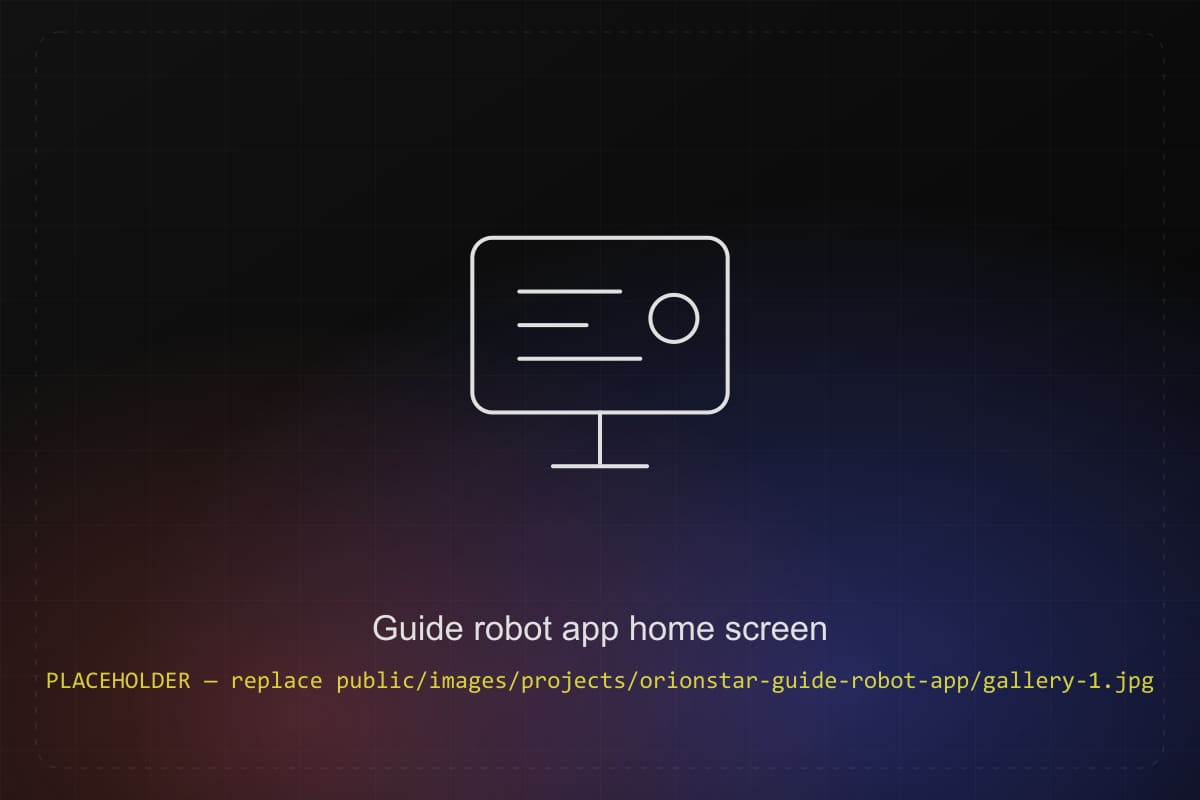 Guide robot app home screen
